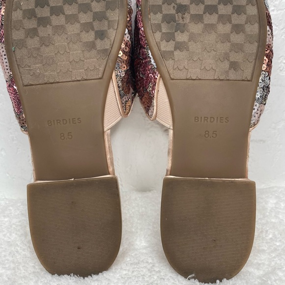 Birdies The Dove Pink Petal Sequin Slides Shoes Flats Women’s Size 8.5 EUC - Picture 12 of 12